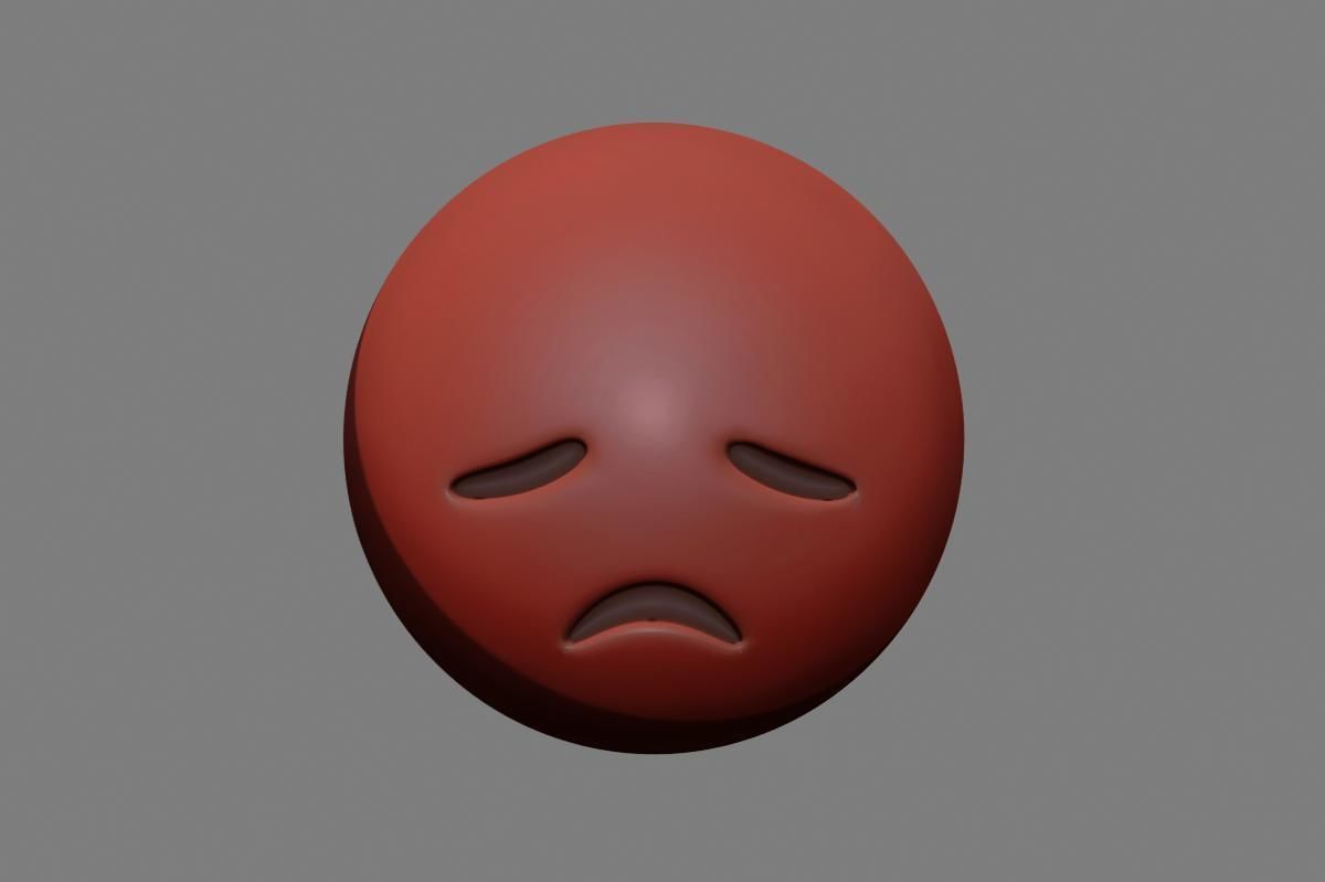 Emoji Disappointed Face 3D model_23
