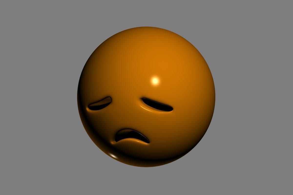 Emoji Disappointed Face 3D model_3