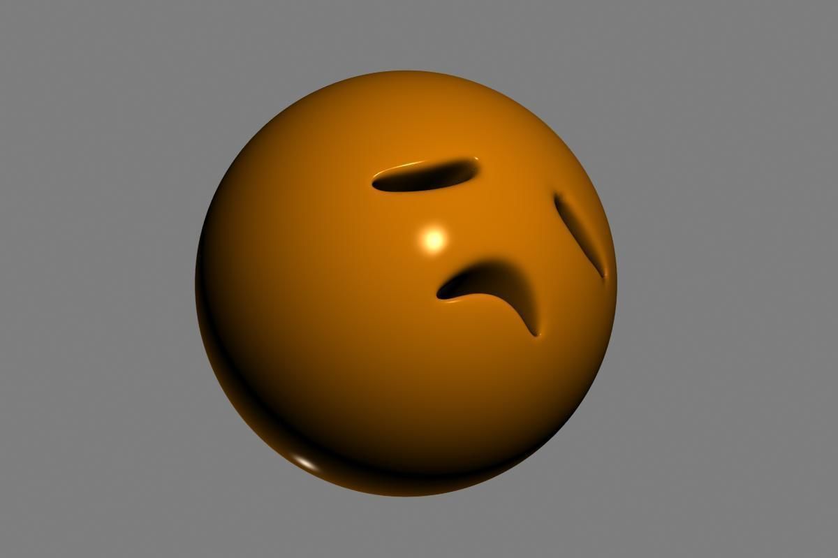Emoji Disappointed Face 3D model_12