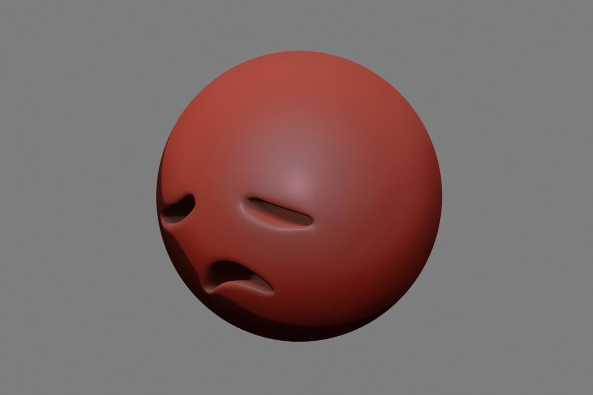 Emoji Disappointed Face 3D model_26