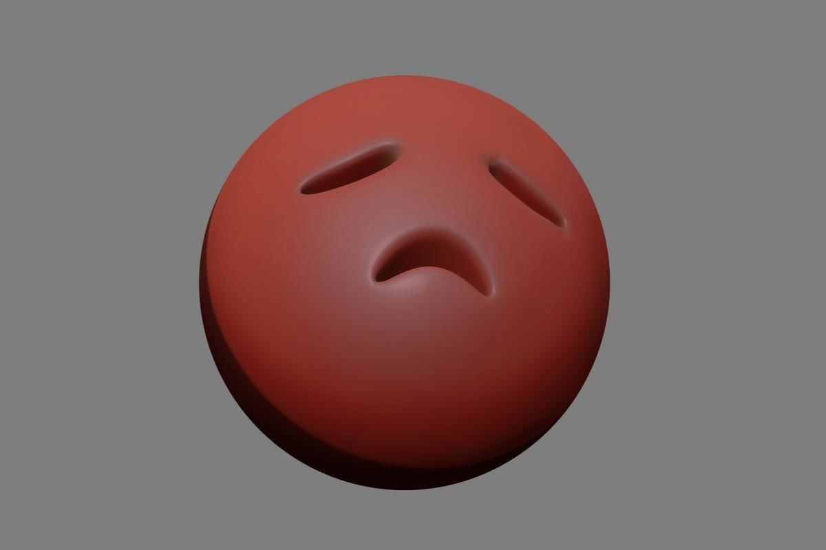 Emoji Disappointed Face 3D model_33