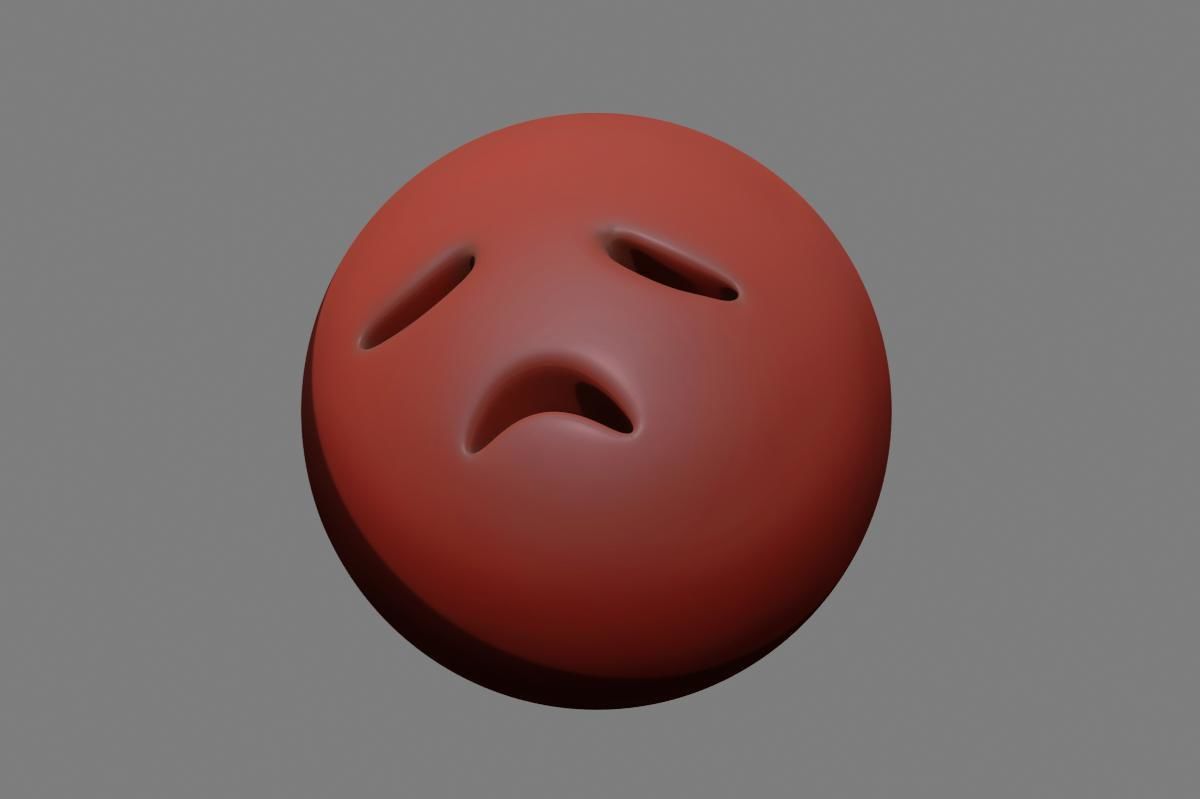 Emoji Disappointed Face 3D model_32