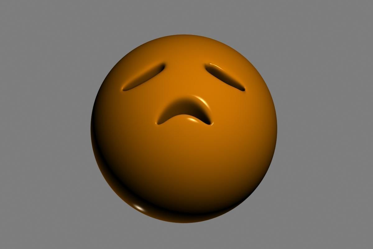 Emoji Disappointed Face 3D model_21
