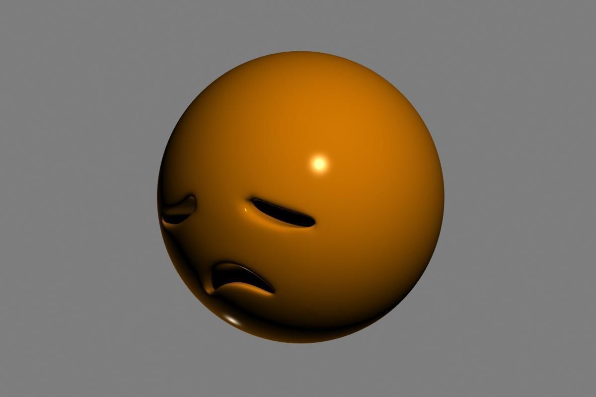 Emoji Disappointed Face 3D model_4