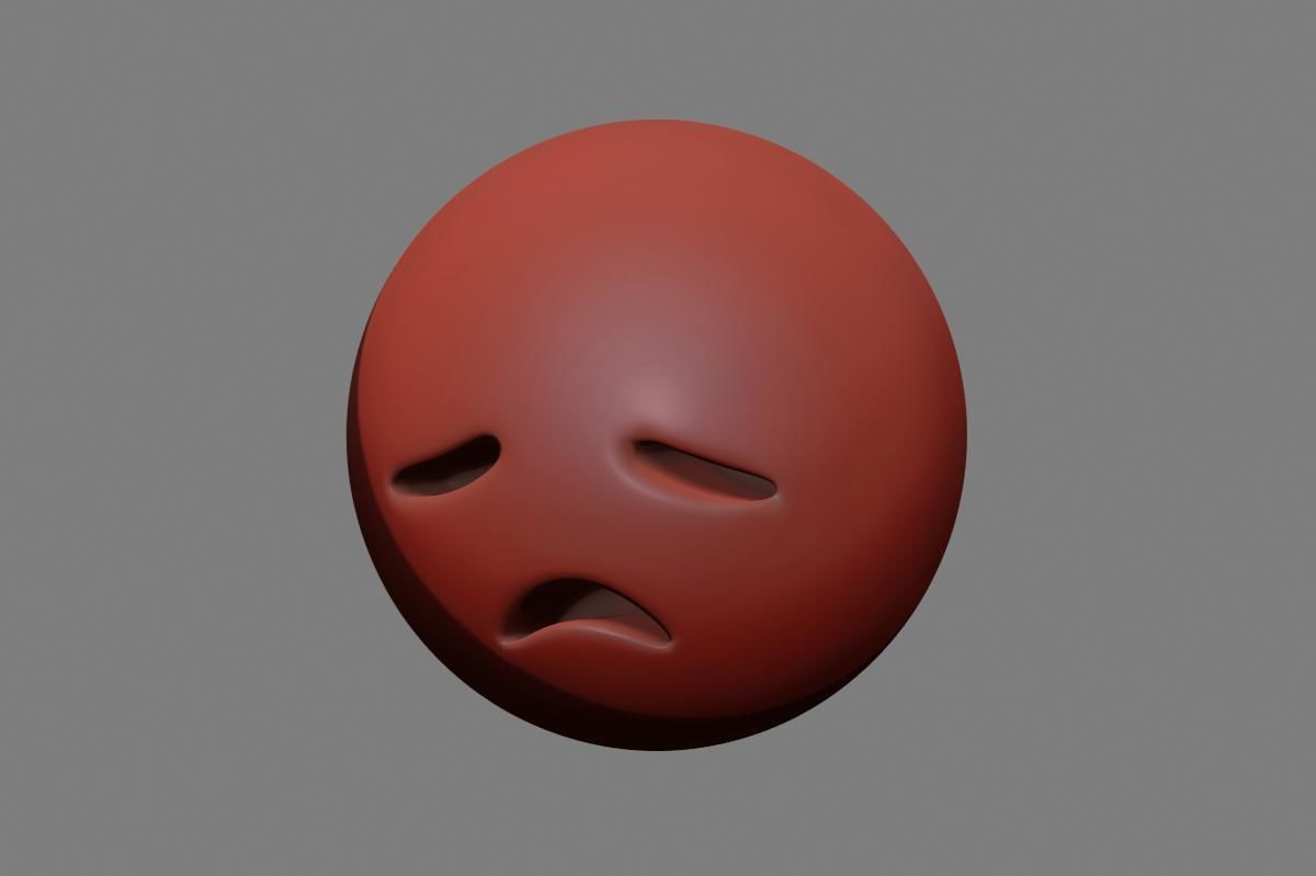 Emoji Disappointed Face 3D model_25