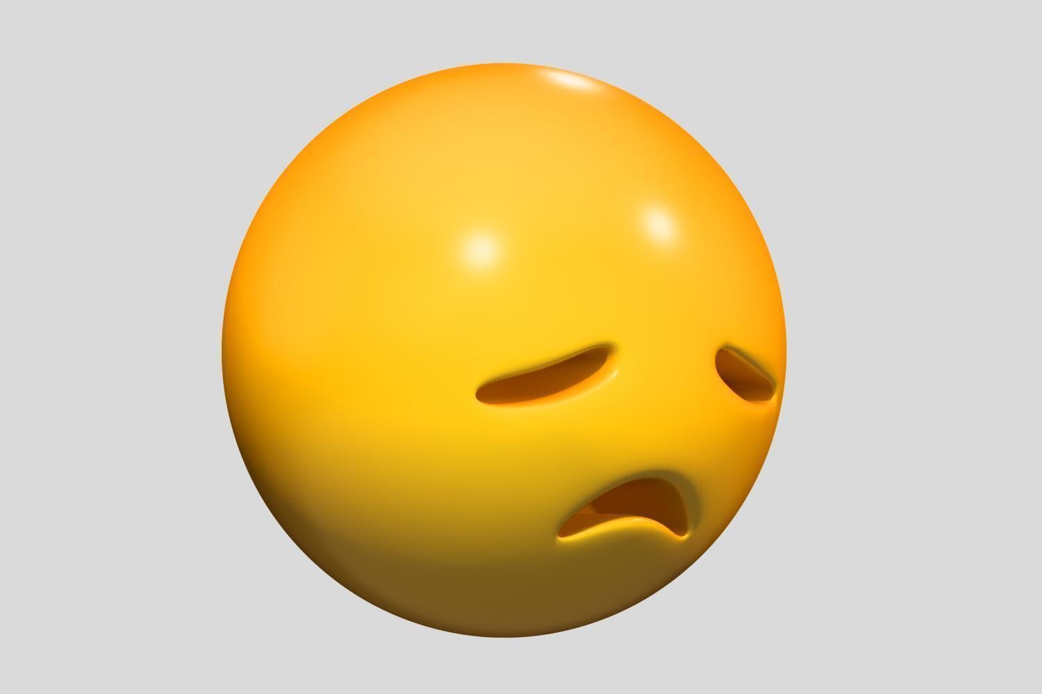 Emoji Disappointed Face 3D model_1