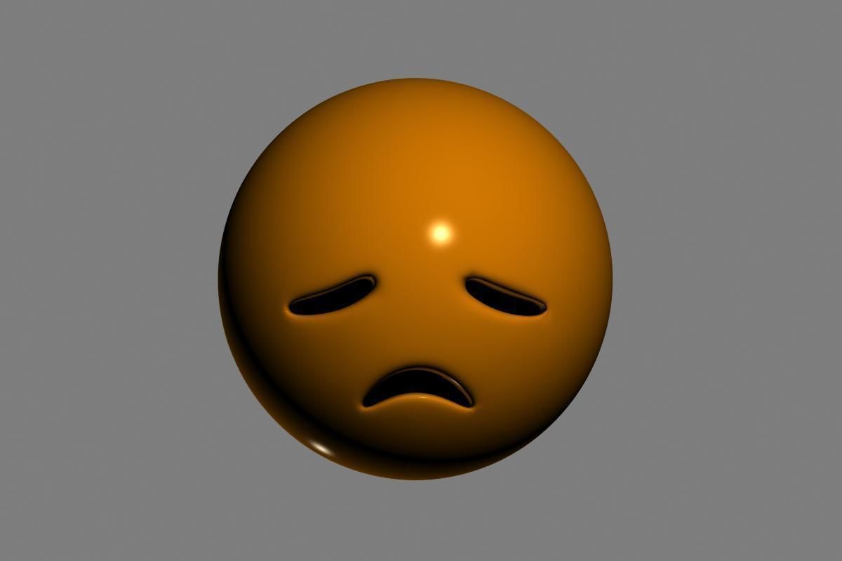 Emoji Disappointed Face 3D model_22