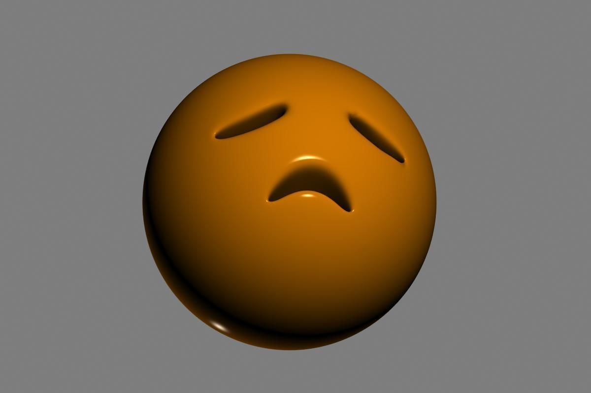 Emoji Disappointed Face 3D model_11