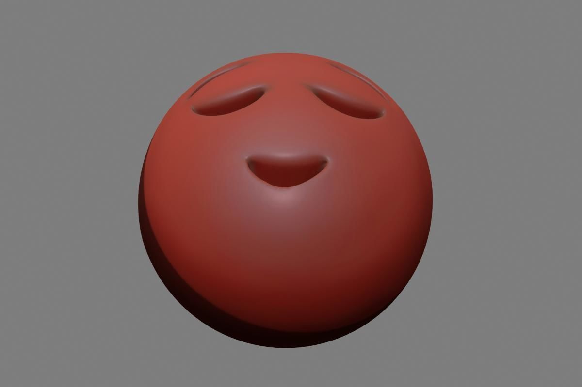 Emoji Relieved Face 3D model_42
