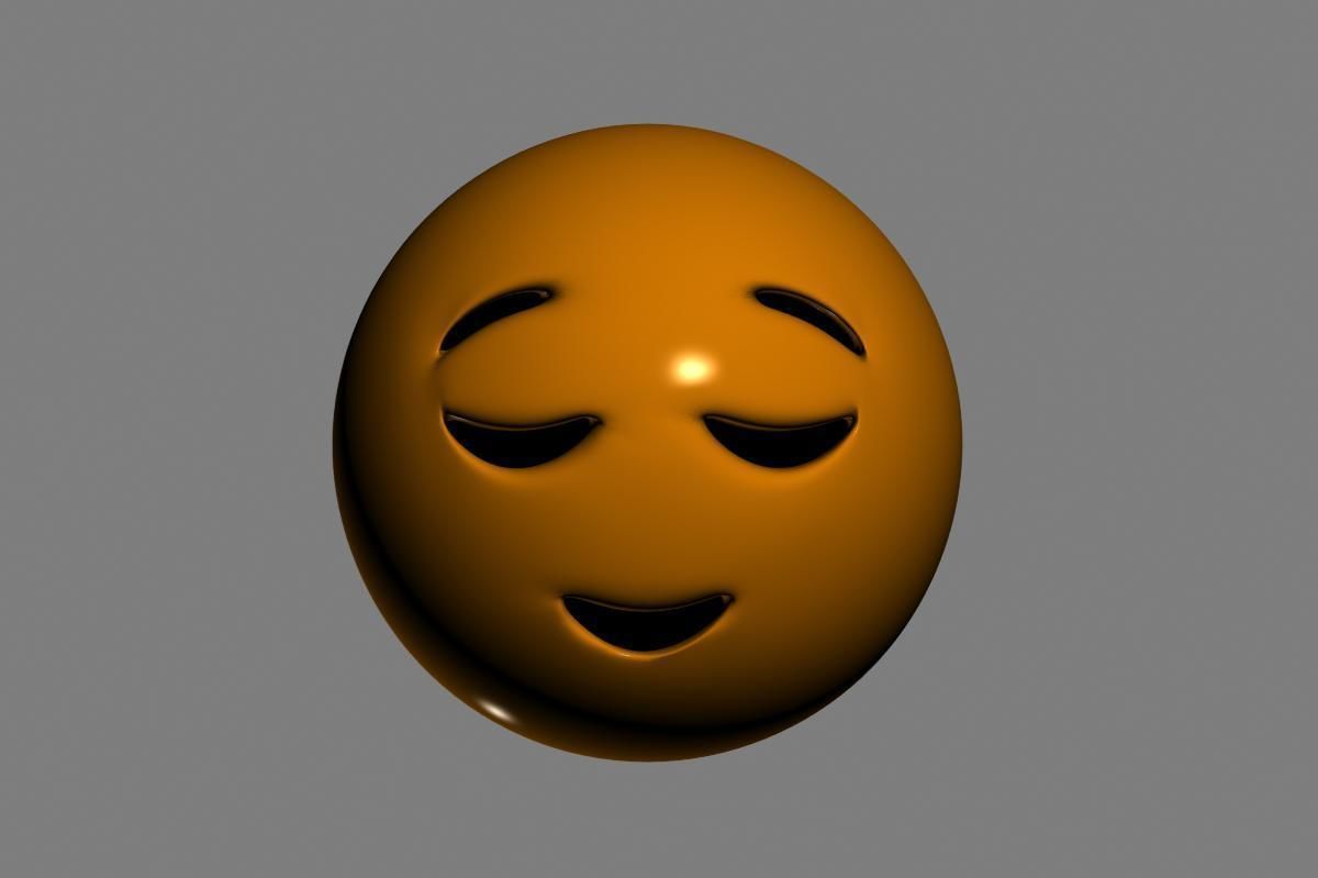 Emoji Relieved Face 3D model_2