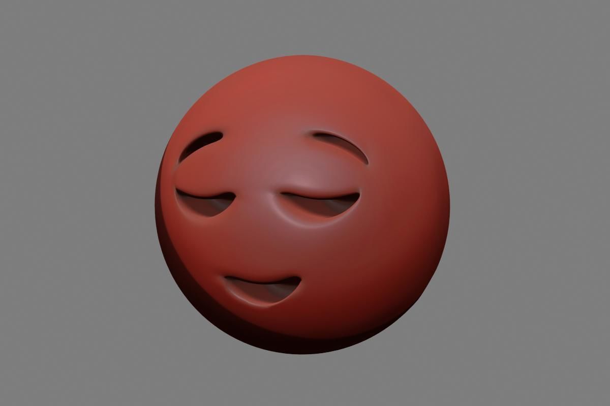 Emoji Relieved Face 3D model_24