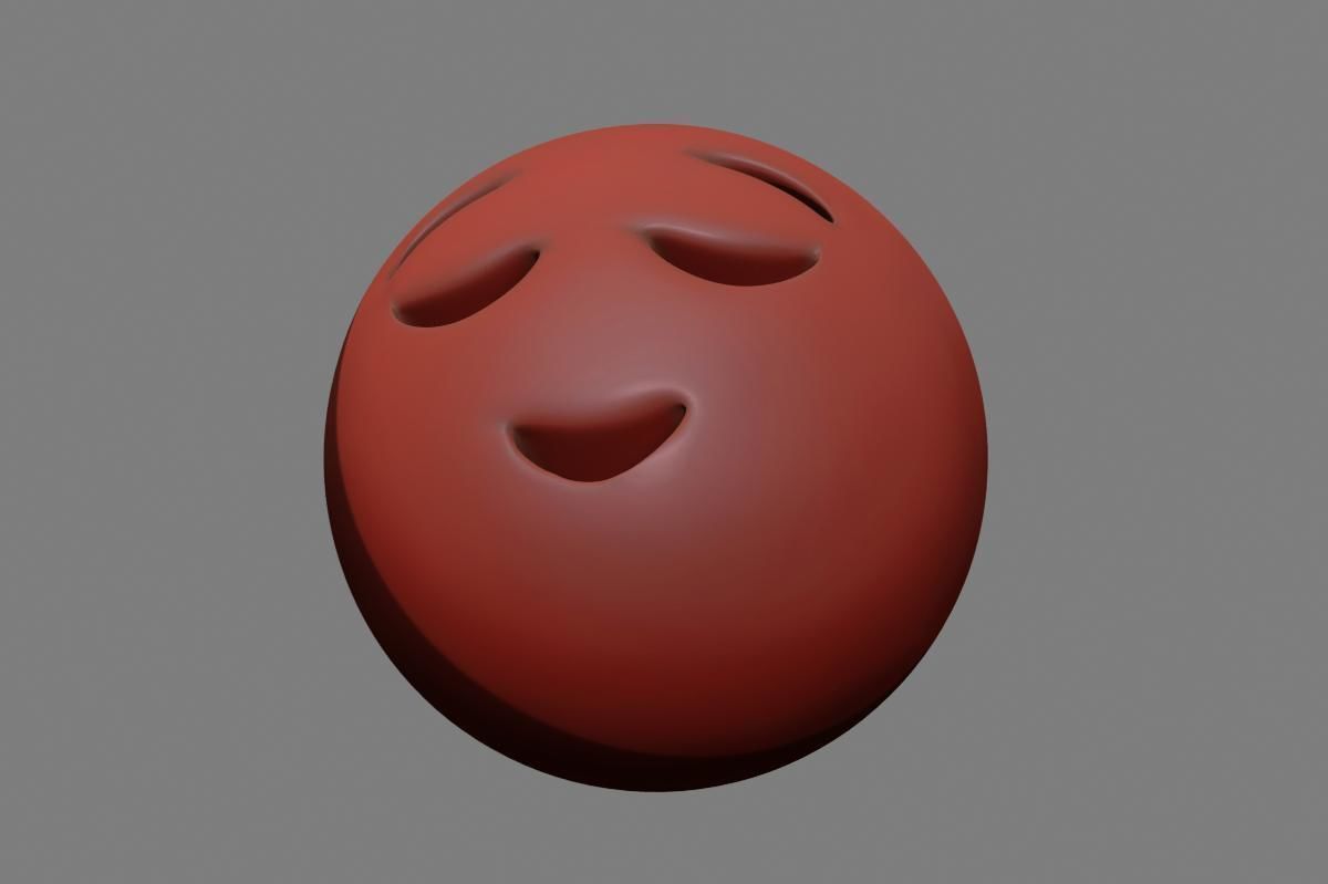 Emoji Relieved Face 3D model_31