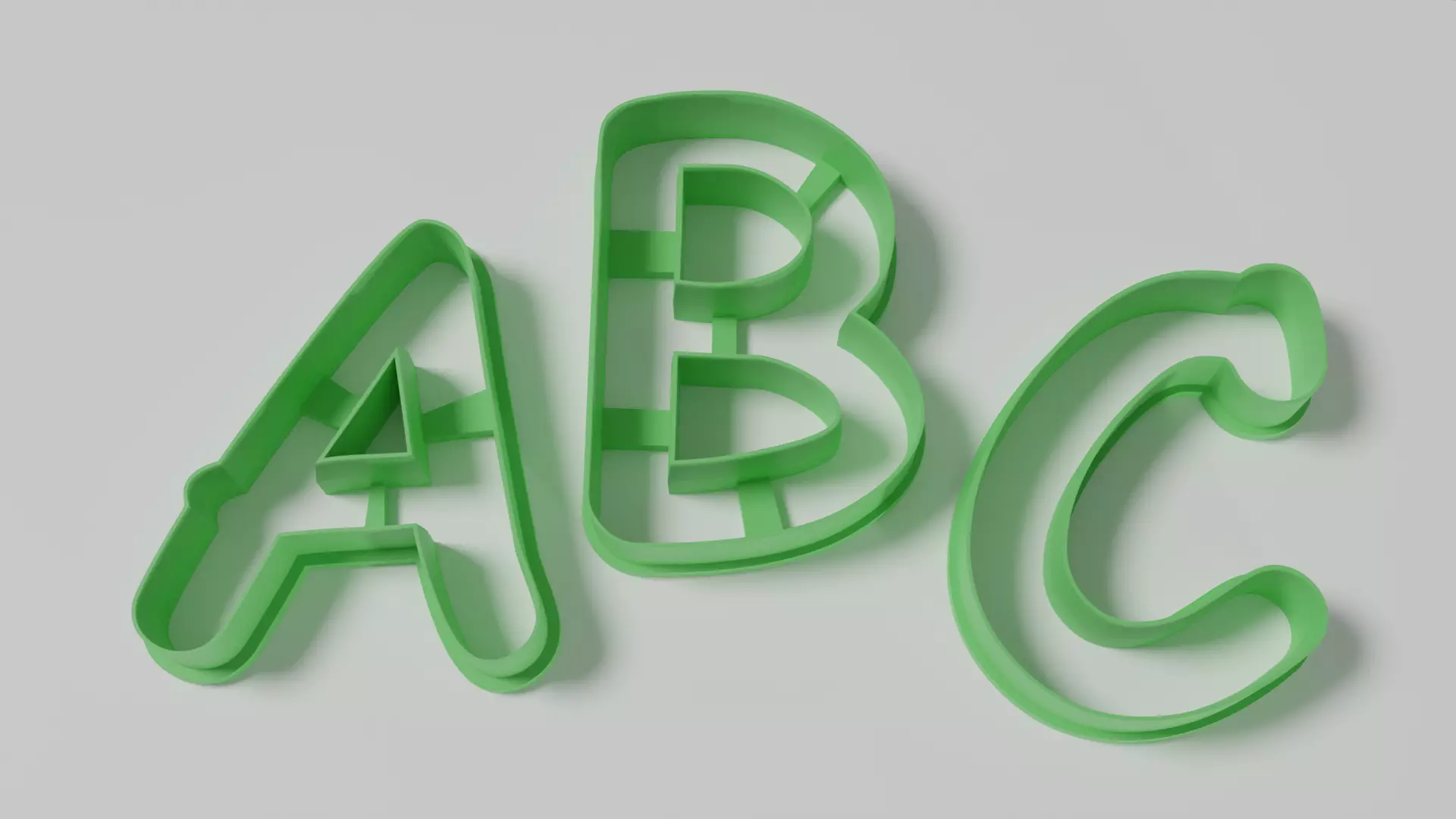 English alphabet cookie cutter set 3D print model
