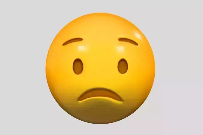 Emoji Anguished Face 3D model