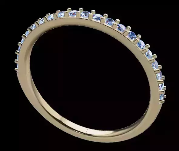 Dainty Half Diamond Band Ring