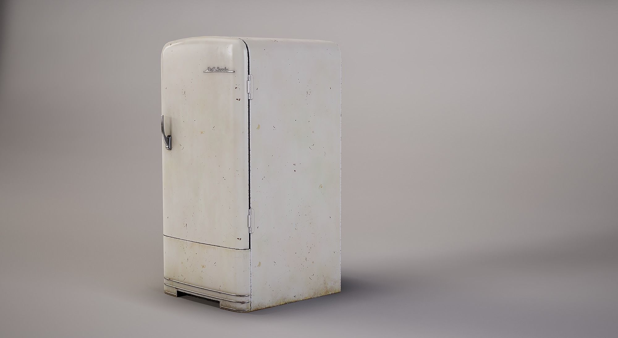 Old Refrigerator Low-poly 3D model_3