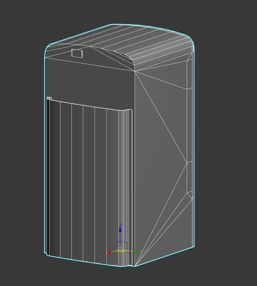 Old Refrigerator Low-poly 3D model_10