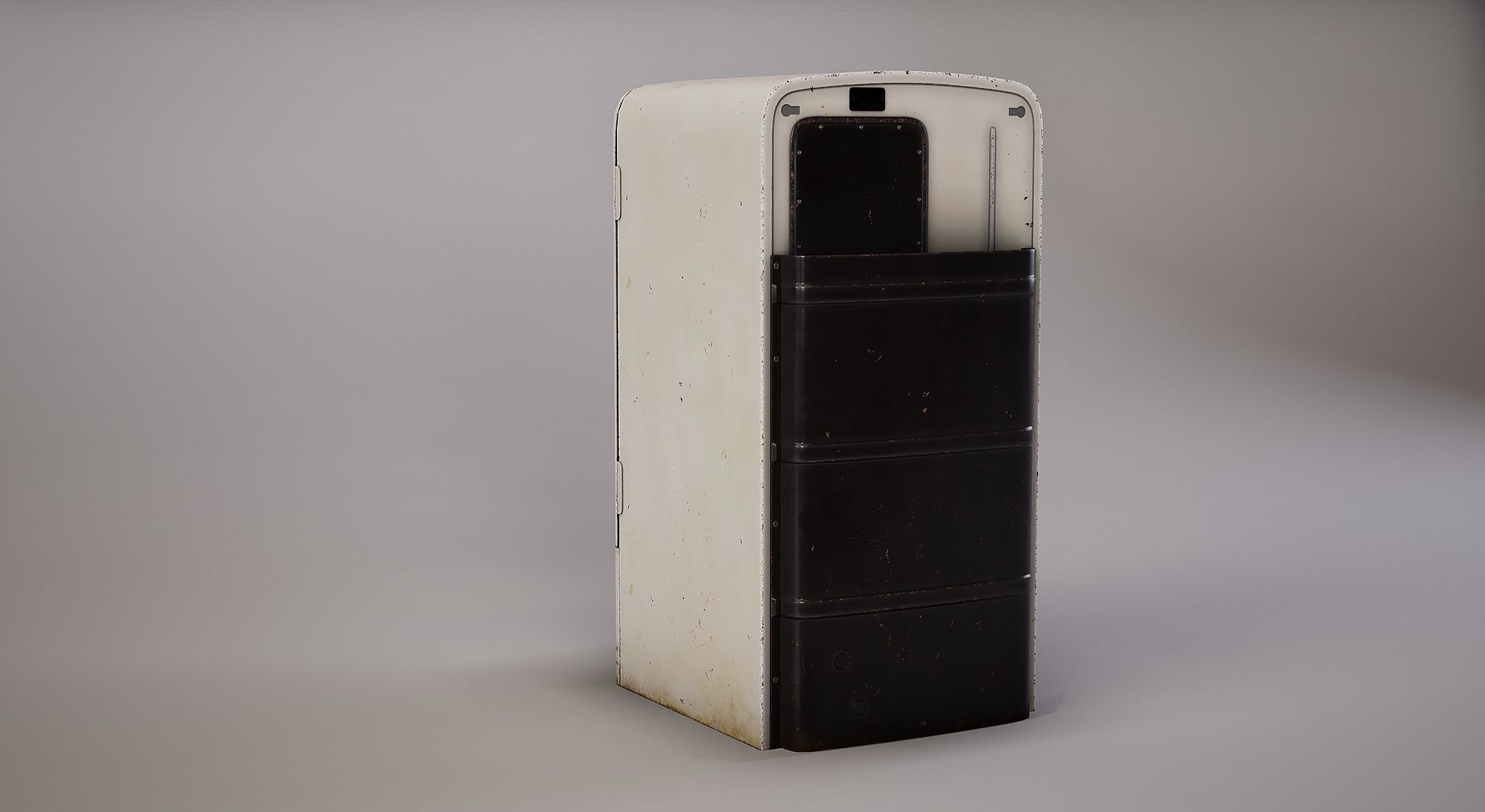 Old Refrigerator Low-poly 3D model_7