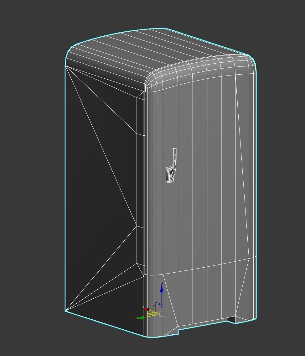 Old Refrigerator Low-poly 3D model_9