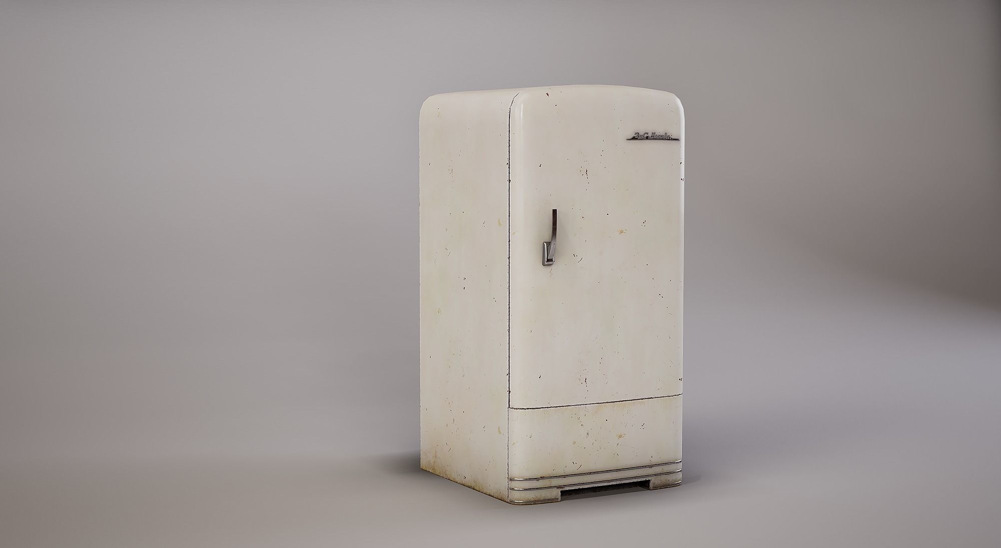 Old Refrigerator Low-poly 3D model_2
