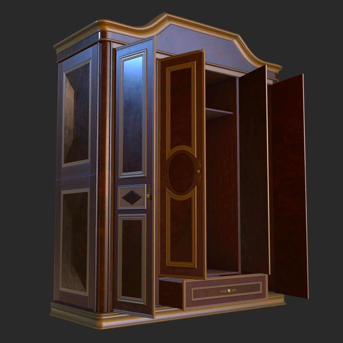 Old Vintage Furniture Mega Pack Low-poly 3D model_38