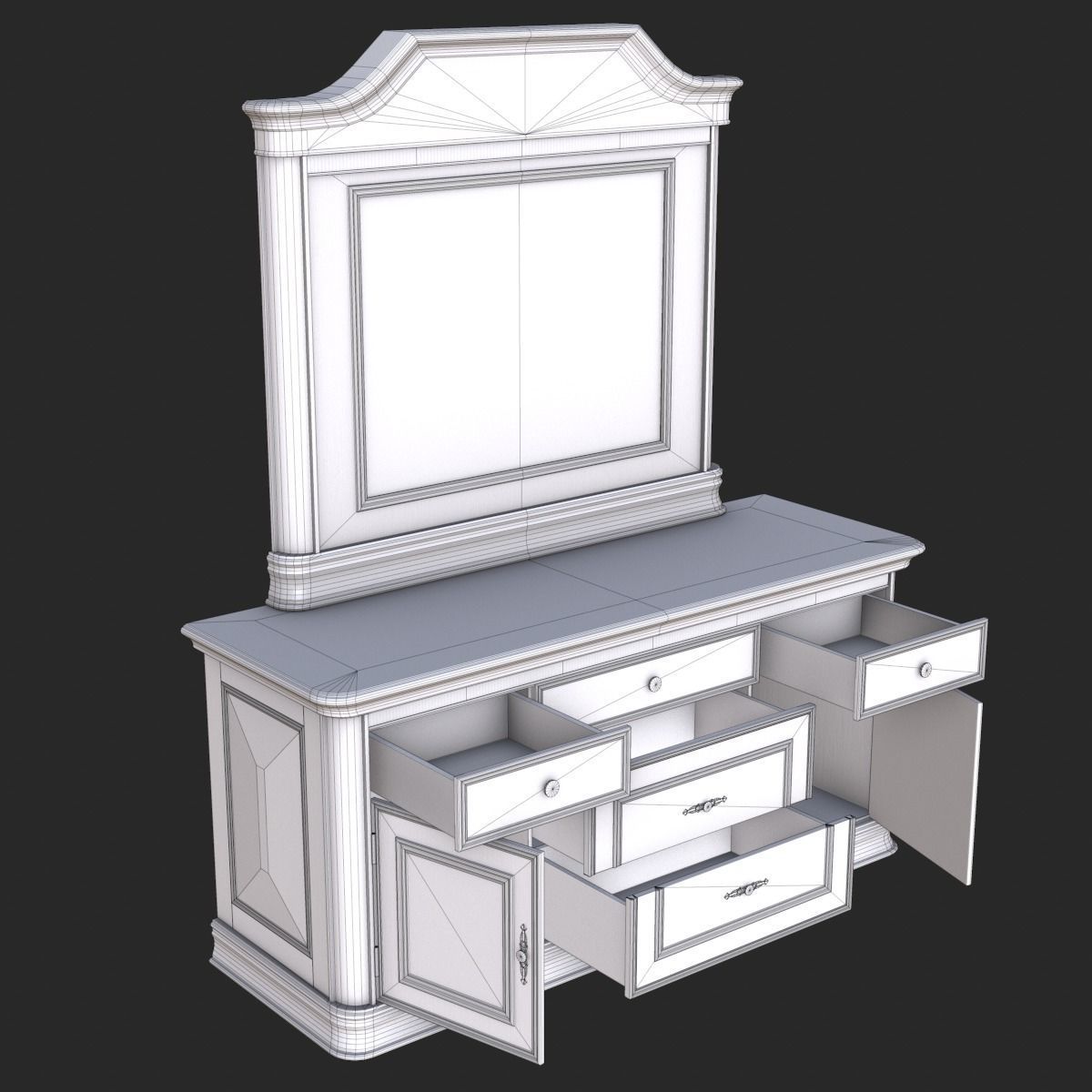 Old Vintage Furniture Mega Pack Low-poly 3D model_27