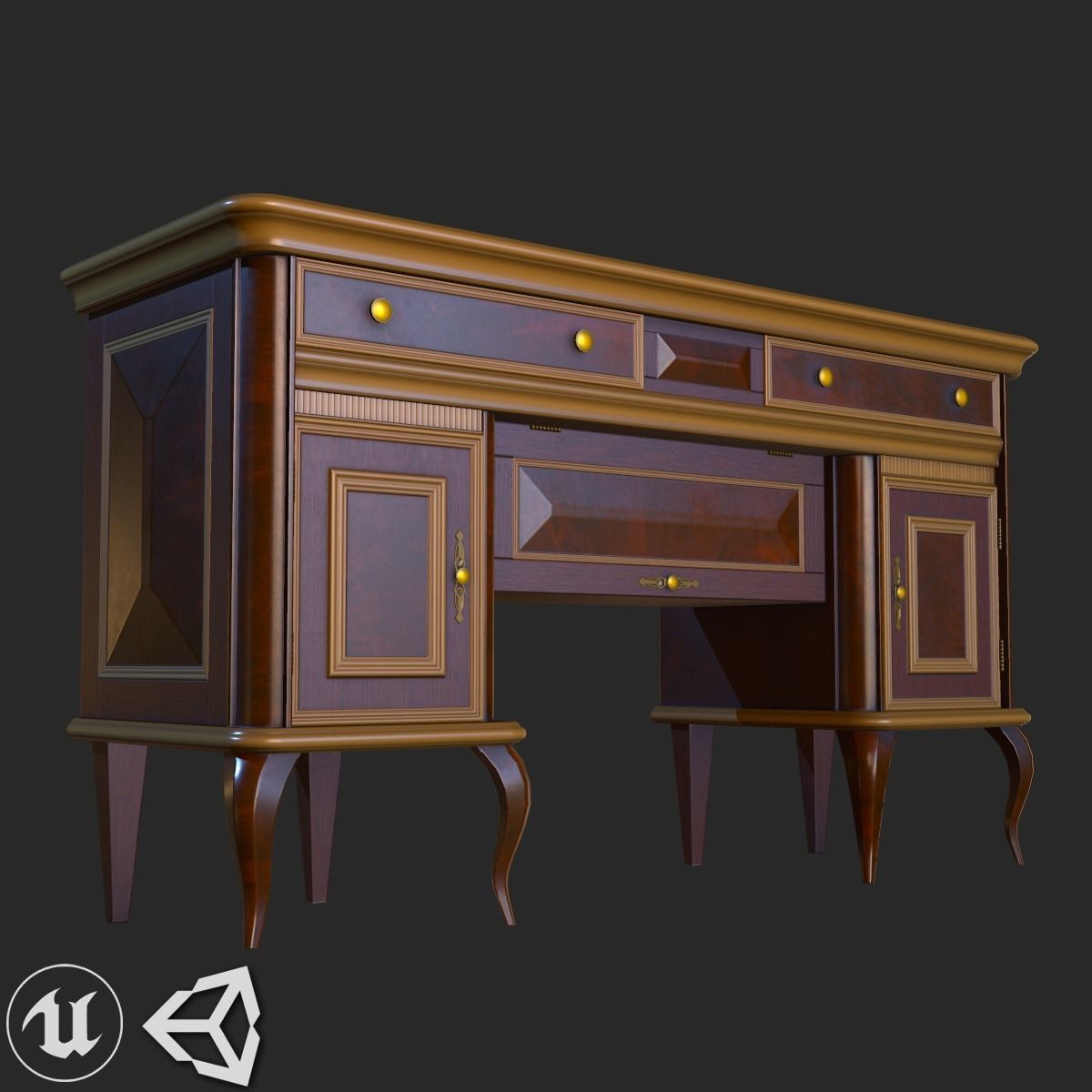 Old Vintage Furniture Mega Pack Low-poly 3D model_15