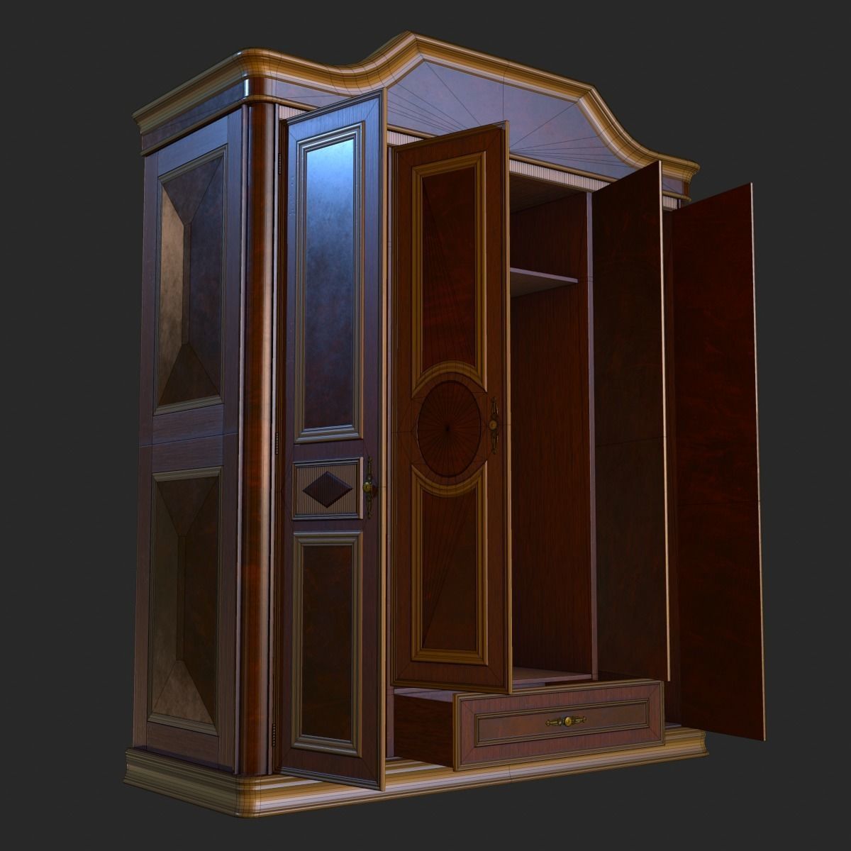 Old Vintage Furniture Mega Pack Low-poly 3D model_40