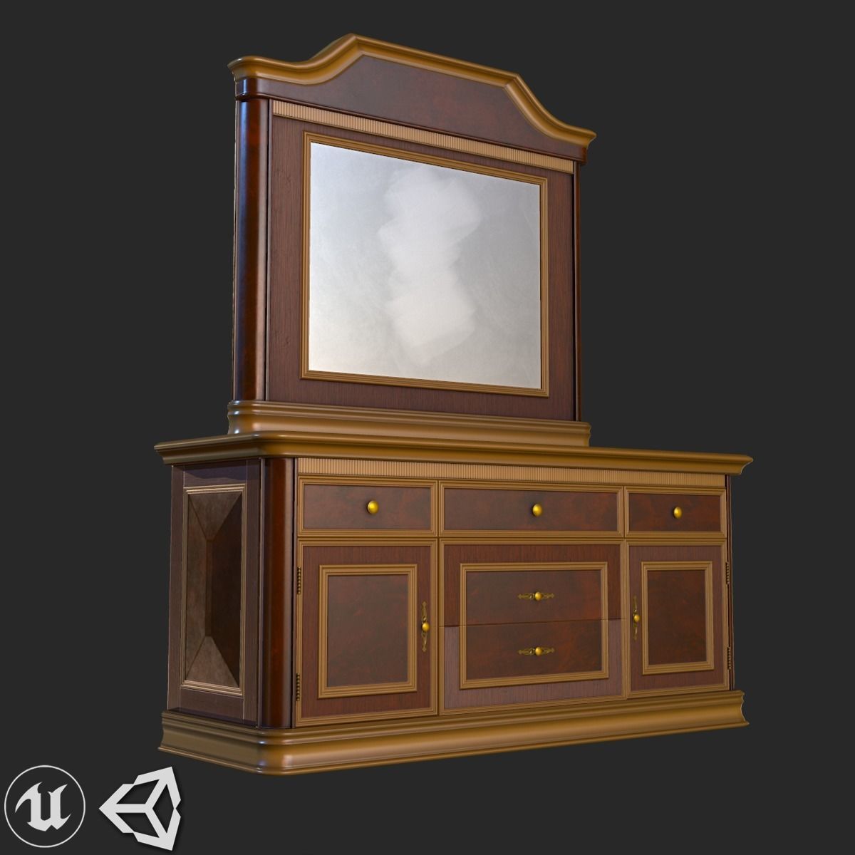 Old Vintage Furniture Mega Pack Low-poly 3D model_3