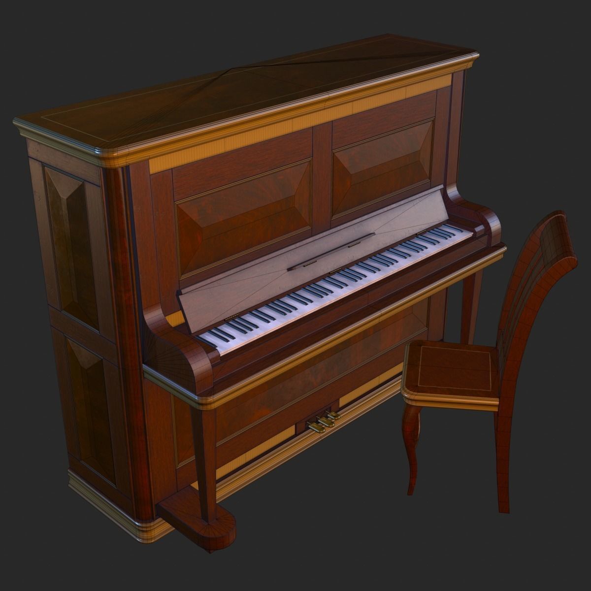 Old Vintage Furniture Mega Pack Low-poly 3D model_76