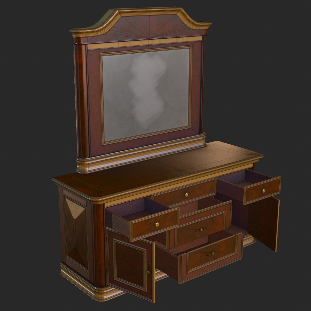 Old Vintage Furniture Mega Pack Low-poly 3D model_28