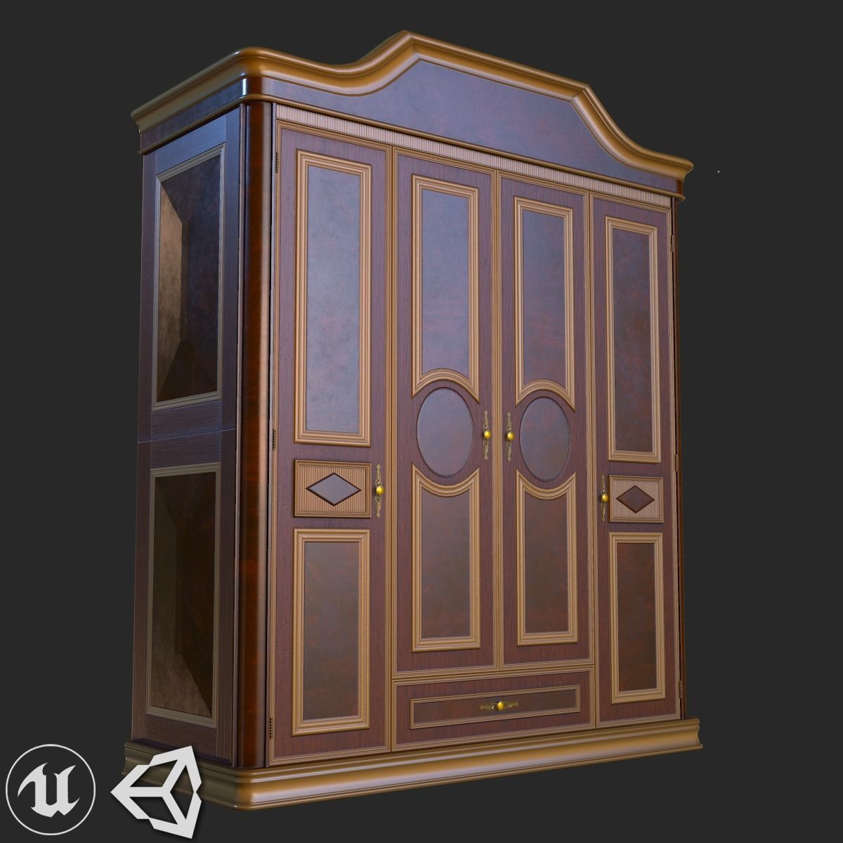 Old Vintage Furniture Mega Pack Low-poly 3D model_7