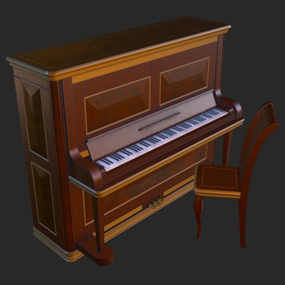 Old Vintage Furniture Mega Pack Low-poly 3D model_74