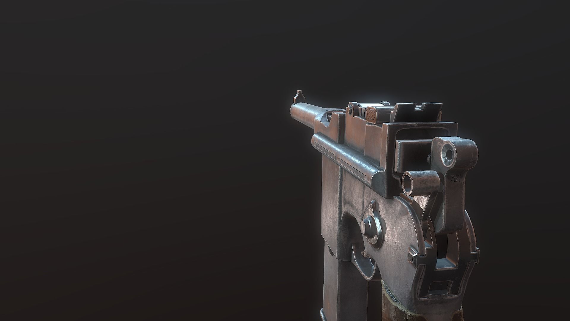 Mauser C96 PBR Low-poly 3D model_7