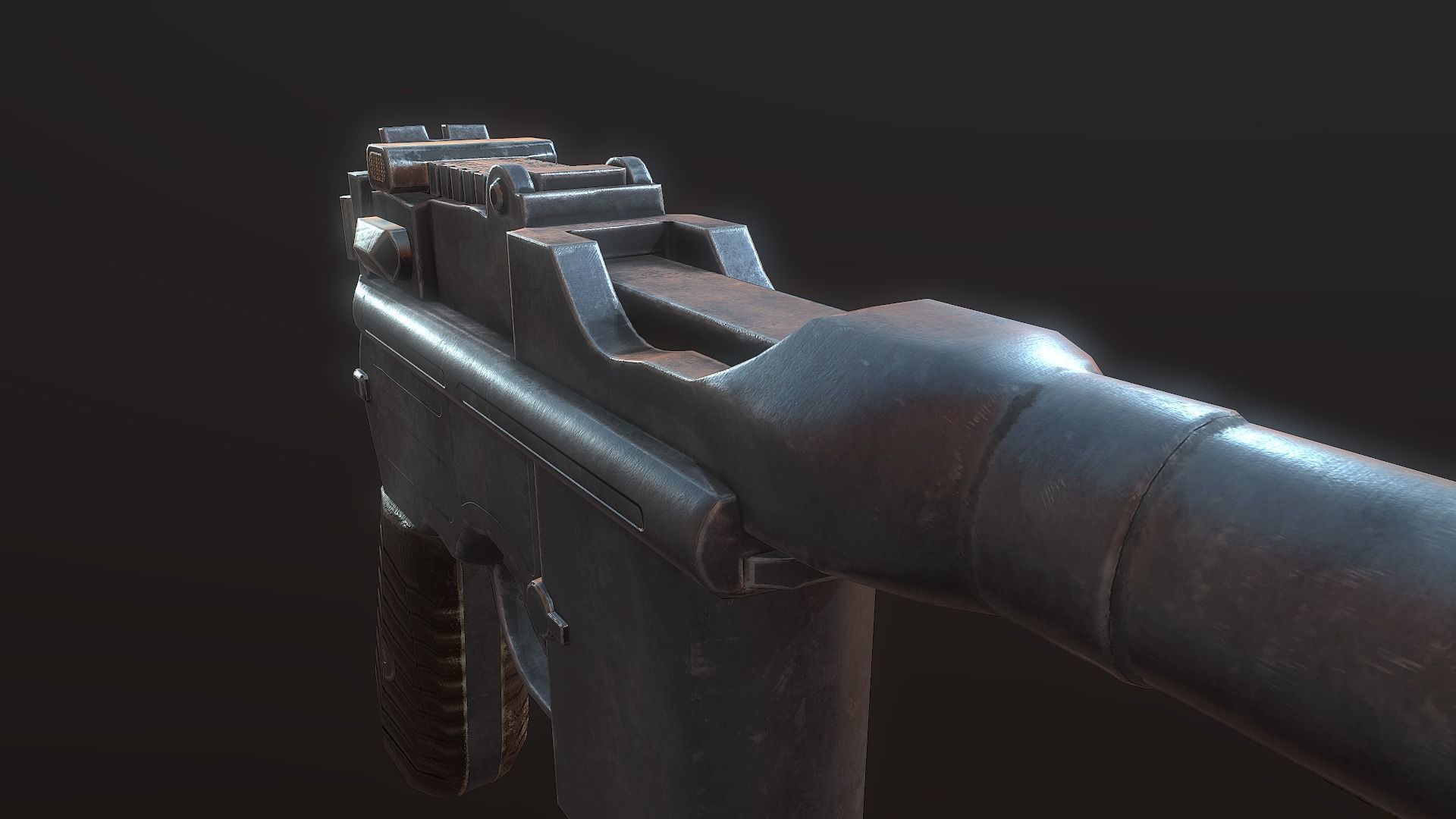 Mauser C96 PBR Low-poly 3D model_4
