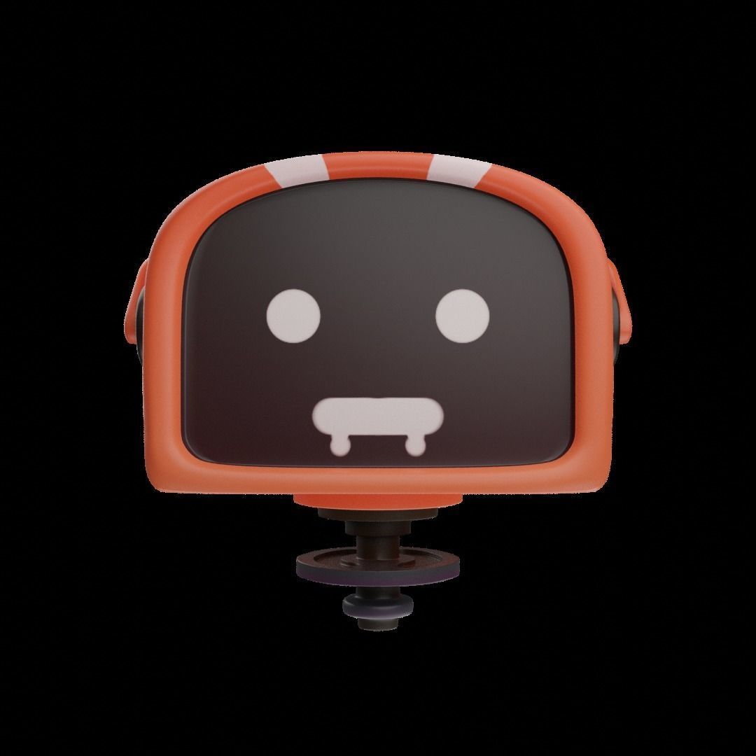 Robot Cartoon IA Low-poly 3D model_2