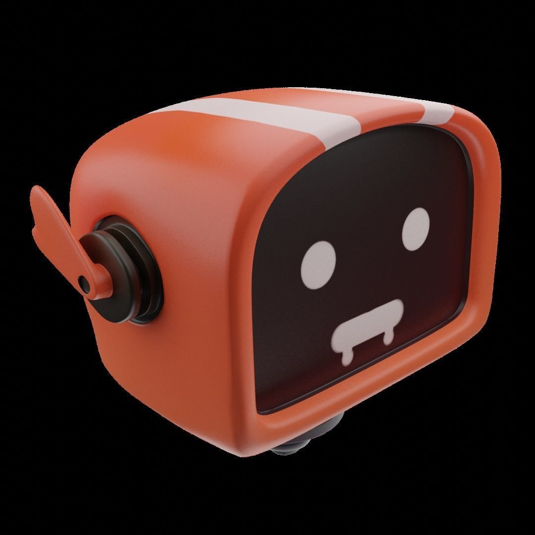 Robot Cartoon IA Low-poly 3D model_5