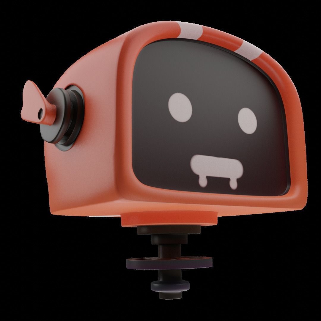 Robot Cartoon IA Low-poly 3D model_4