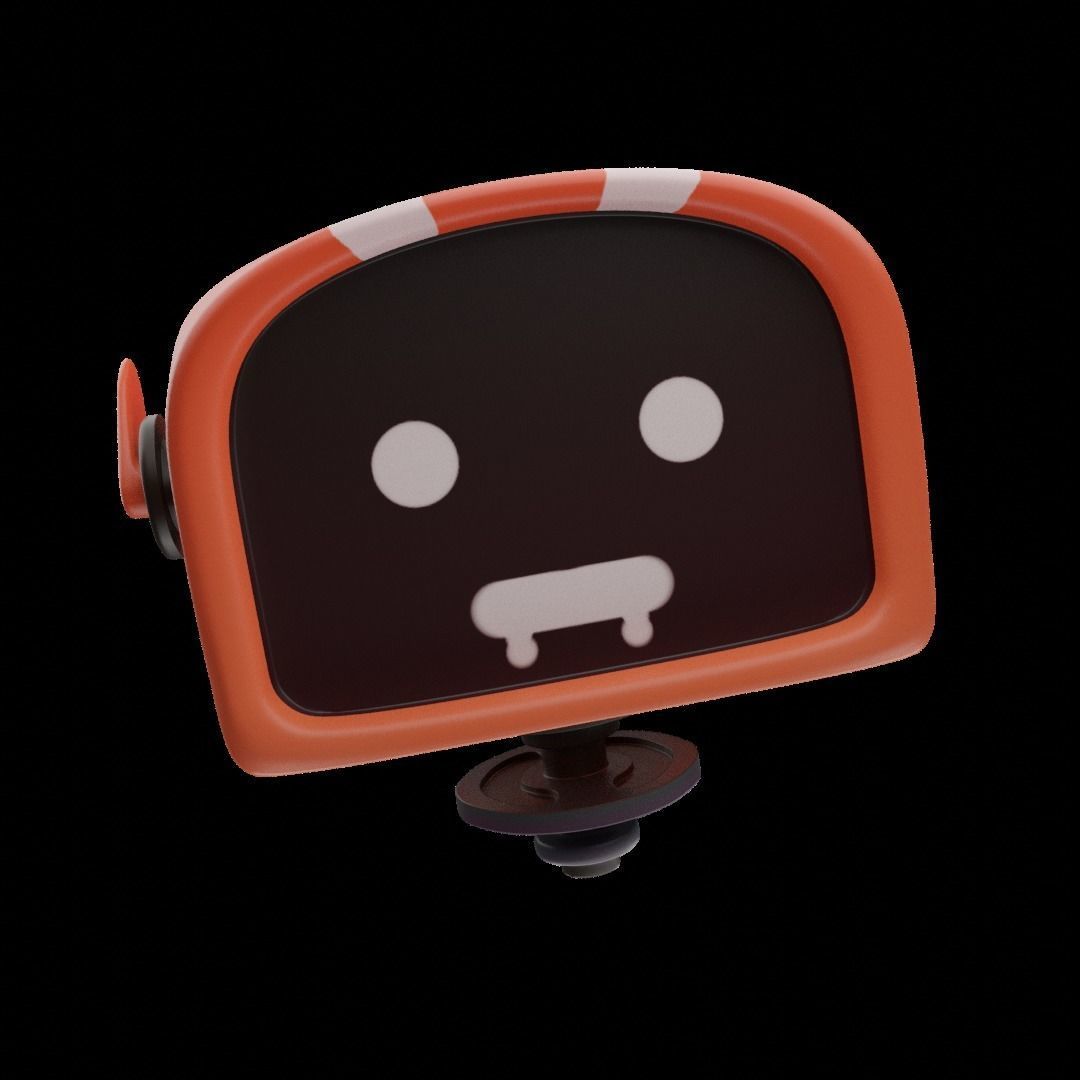 Robot Cartoon IA Low-poly 3D model_8