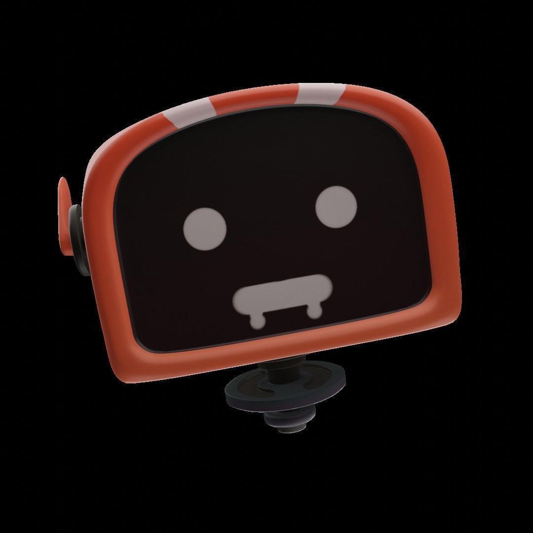Robot Cartoon IA Low-poly 3D model_6