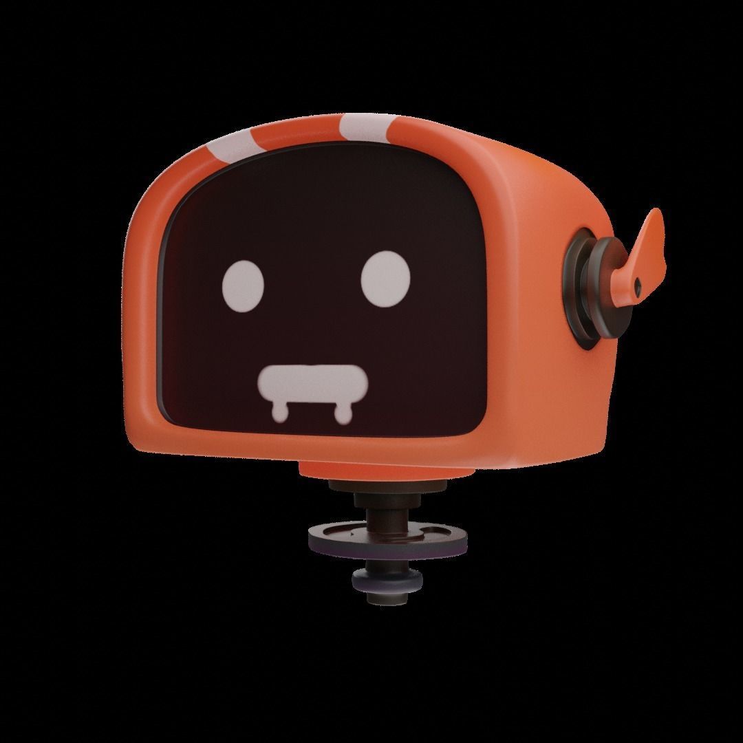 Robot Cartoon IA Low-poly 3D model_3