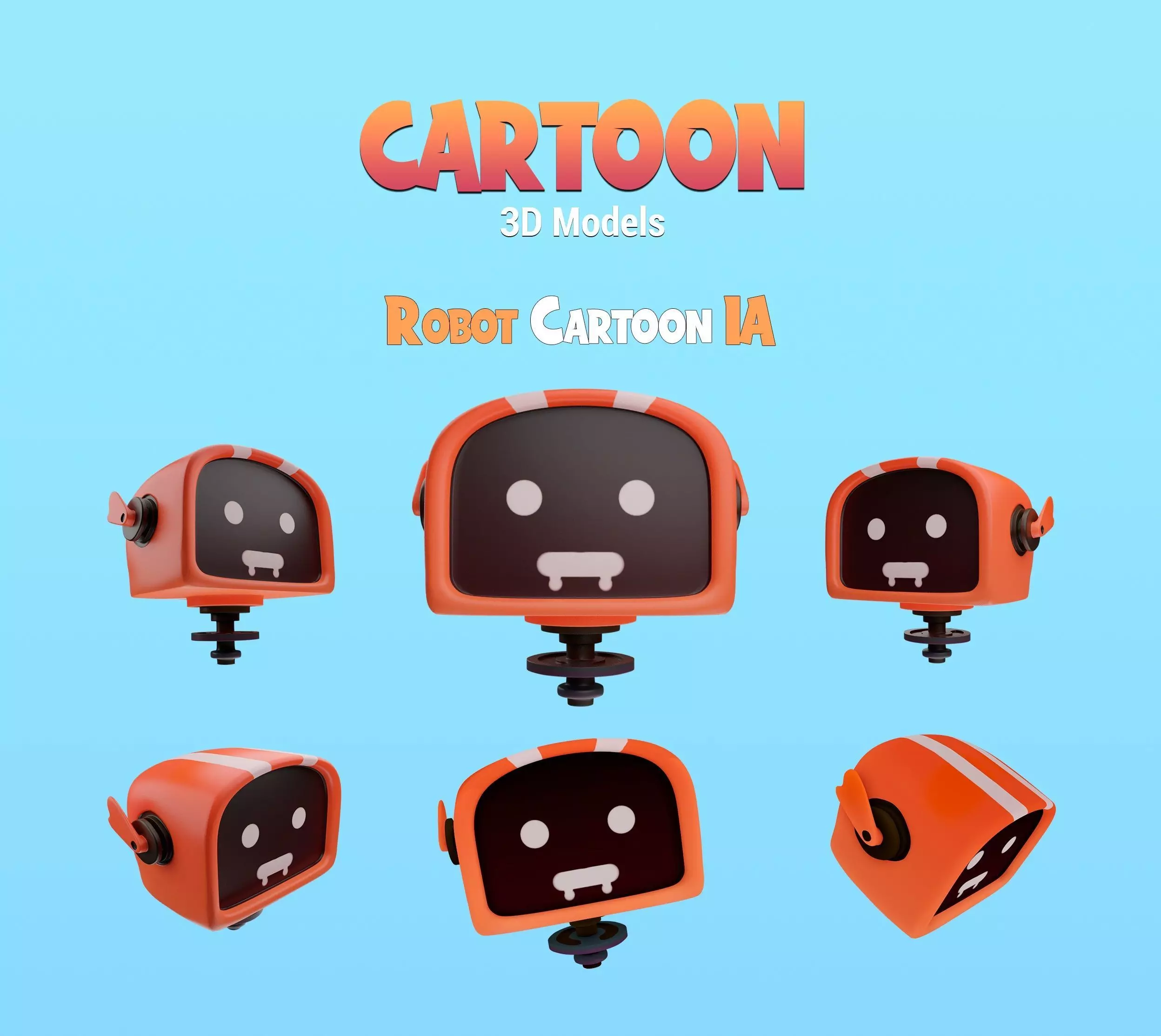 Robot Cartoon IA Low-poly 3D model_0
