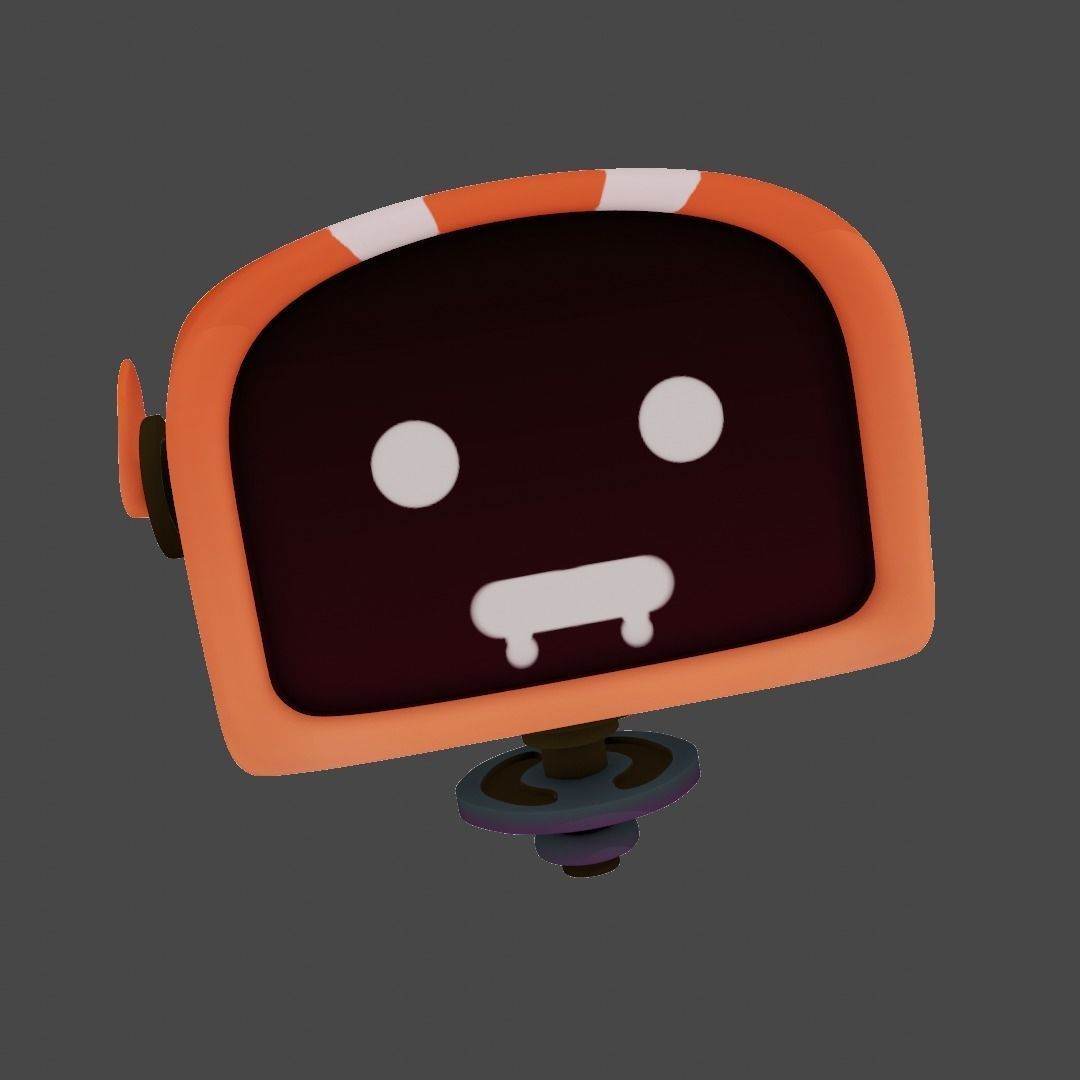 Robot Cartoon IA Low-poly 3D model_7