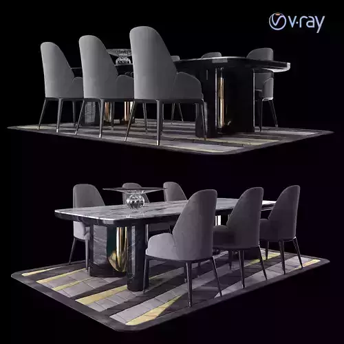 LUXURY - Charisma Dining Table Chair 3D model