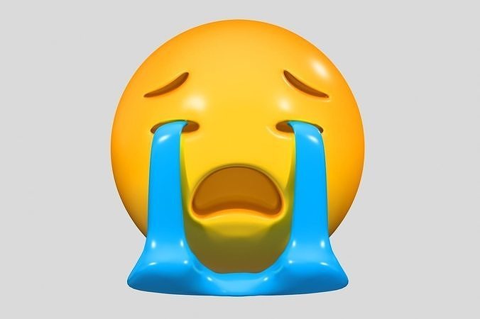 Emoji Loudly Crying Face 3D model
