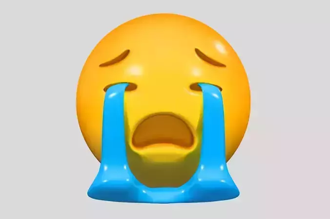Emoji Loudly Crying Face 3D model