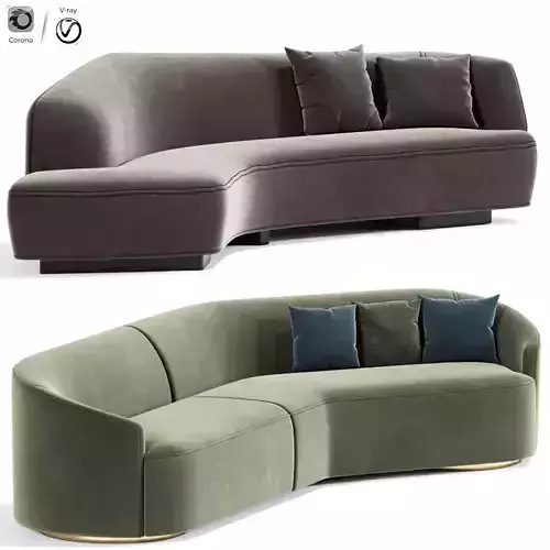 Korduda Sofa And Vladimir Kagan Curved Sofa