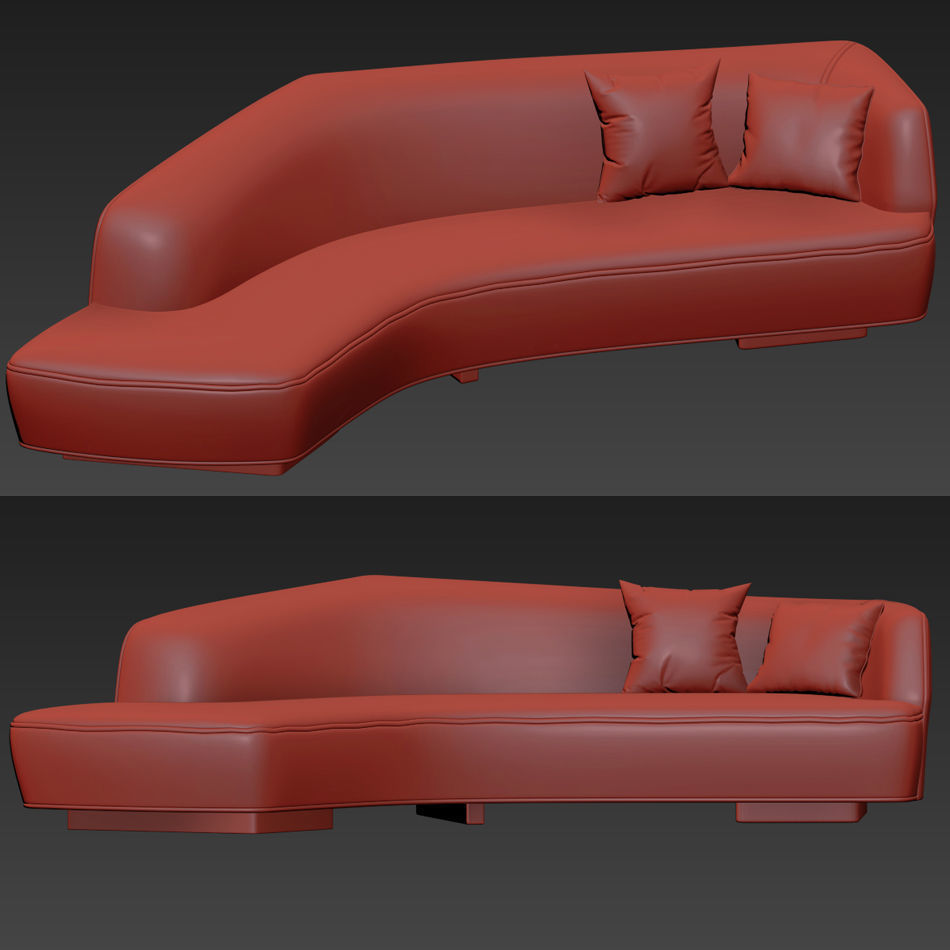 Korduda Sofa And Vladimir Kagan Curved Sofa 3D model_5