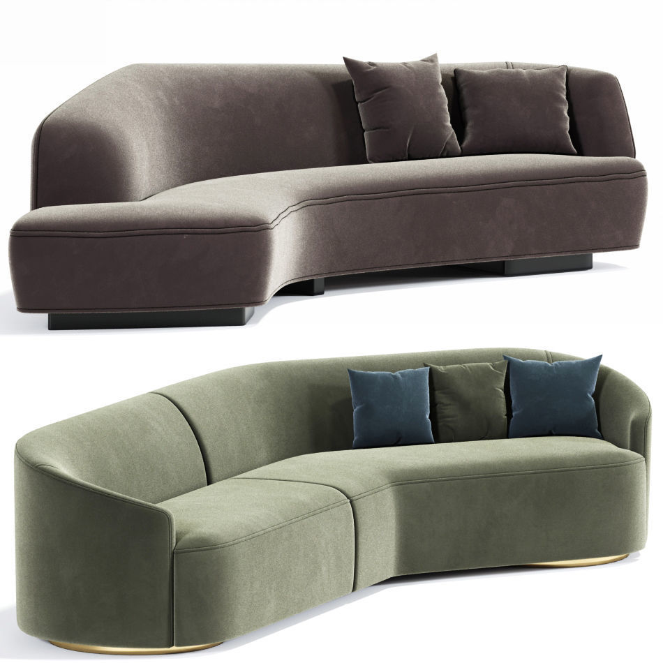Korduda Sofa And Vladimir Kagan Curved Sofa 3D model_1