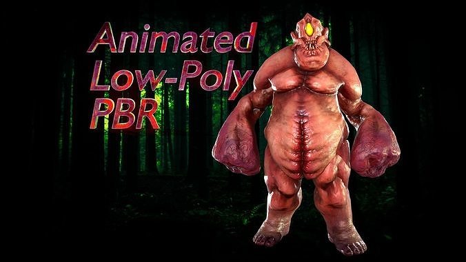 Fat Monster Low-poly 3D model